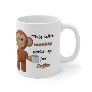 Morning Monkey Ceramic Mug 11oz White
